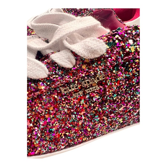 Kate Spade New York Ace Pink Multi Glitter Low-Top Sneakers NWOB Style No. KA316 - Picture 12 of 14